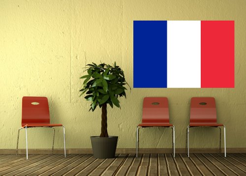 Kiwistar WANDTATTOO Sticker Fahne Flagge Aufkleber Frankreich 60 x 40cm - Dekoration für Kinderzimmer Schlafzimmer Wohnzimmer Küche Badezimmer von Kiwistar