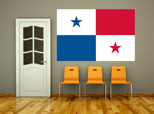 Kiwistar WANDTATTOO Sticker Fahne Flagge Aufkleber Panama 80 x 53cm - Dekoration für Kinderzimmer Schlafzimmer Wohnzimmer Küche Badezimmer von Kiwistar
