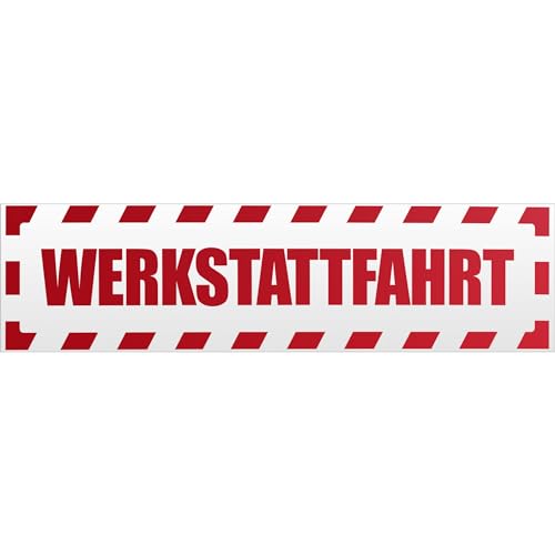 Kiwistar Werkstattfahrt gestreift Magnetschild Schild magnetisch - 30cm Rot - reflektierend - Magnetfolie für Auto PKW Kfz von Kiwistar