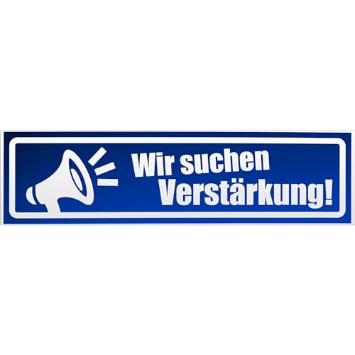 Kiwistar Wir suchen Verstärkung invertiert Magnetschild Schild magnetisch - 60cm Blau - reflektierend - Magnetfolie für Auto PKW Kfz von Kiwistar