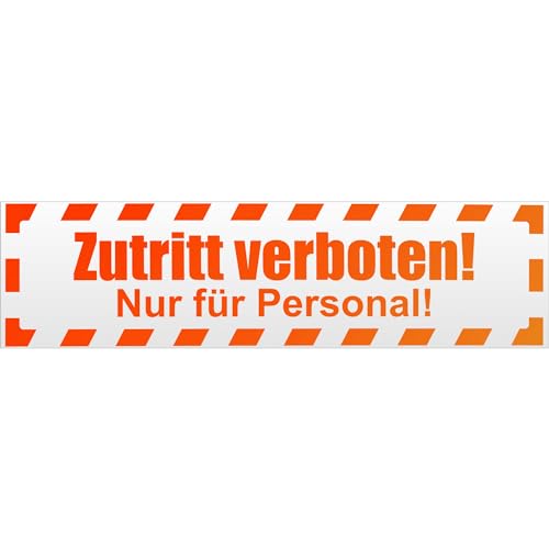 Kiwistar Magnetschild Zutritt verboten Personen gestreift - 30cm Neonorange - magnetisch für Auto PKW Kfz - wiederverwendbares Hinweisschild aus Magnetfolie - für Fahrzeug, Truck von Kiwistar