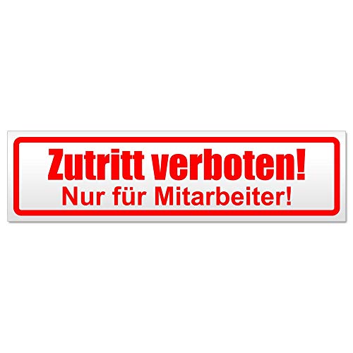 Kiwistar Zutritt verboten nur Mitarbeiter Magnetschild Schild magnetisch - 30cm Rot - Magnetfolie für Auto PKW Kfz von Kiwistar