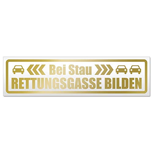 Kiwistar bei Stau Rettungsgasse bilden Magnetschild Schild magnetisch - 20cm Gold - Magnetfolie für Auto PKW Kfz von Kiwistar