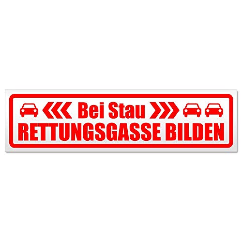 Kiwistar bei Stau Rettungsgasse bilden Magnetschild Schild magnetisch - 60cm Rot - Magnetfolie für Auto PKW Kfz von Kiwistar