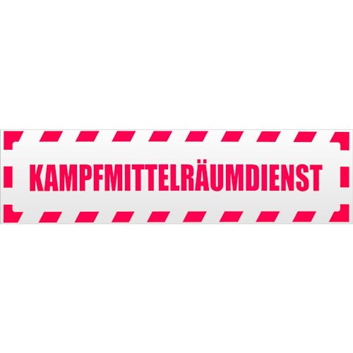 Lebensgefahr! Kampfmittel gestreift Magnetschild Schild magnetisch - 20cm Neonpink - Magnetfolie für Auto PKW Kfz von Kiwistar