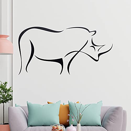 Nashorn Linien Wandtattoo in 6 Größen - Wandaufkleber Wall Sticker - Dekoration, Küche, Wohnzimmer, Schlafzimmer, Badezimmer von Kiwistar