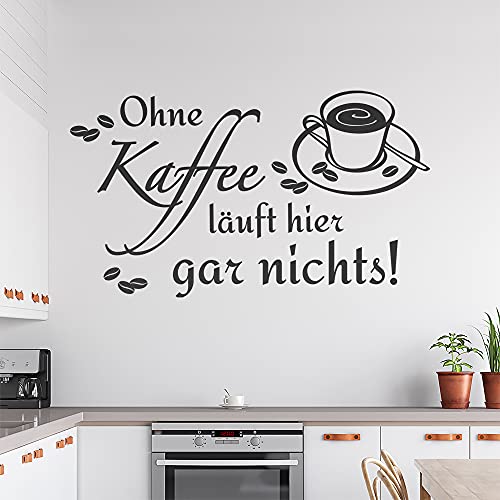 Ohne Kaffee läuft hier garnichts Wandtattoo in 6 Größen - Wandaufkleber Wall Sticker - Dekoration, Küche, Wohnzimmer, Schlafzimmer, Badezimmer von Kiwistar