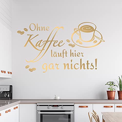 Ohne Kaffee läuft hier garnichts Wandtattoo in 6 Größen - Wandaufkleber Wall Sticker - Dekoration, Küche, Wohnzimmer, Schlafzimmer, Badezimmer von Kiwistar