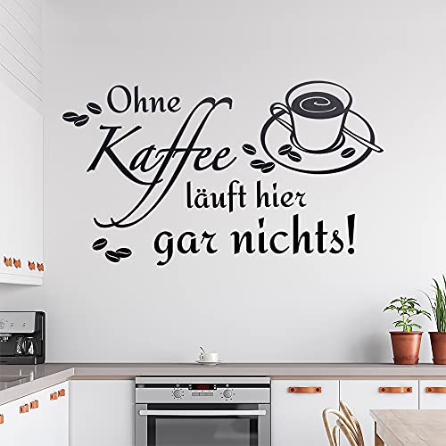 Ohne Kaffee läuft hier garnichts Wandtattoo in 6 Größen - Wandaufkleber Wall Sticker - Dekoration, Küche, Wohnzimmer, Schlafzimmer, Badezimmer von Kiwistar
