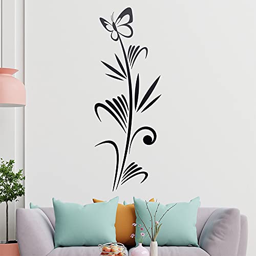 Schmetterling auf Gras Wandtattoo in 6 Größen - Wandaufkleber Wall Sticker - Dekoration, Küche, Wohnzimmer, Schlafzimmer, Badezimmer von Kiwistar