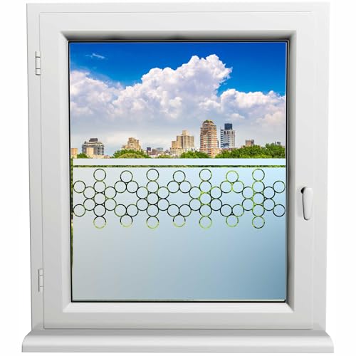 Kiwistar UG Glasdekorfolie - 110 cm lang - Kreis Muster Fensterfolie Sichtschutzfolie Milchglas selbstklebend für Bad Dusche Badfenster Blickdicht Büro Terasse Klebefolie Kiwistar UG Glasdekorfolie - 110 cm lang - Kreis Muster Fensterfolie Sichtschutzfolie Milchglas selbstklebend für Bad Dusche Badfenster Blickdicht Büro Terasse Klebefolie von Kiwistar