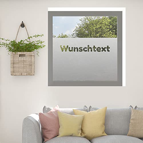 Sichtschutzfolie Wunschtext Fensterfolie Sichtschutz Milchglas selbstklebend für Bad Dusche Badfenster Blickdicht Büro Terasse Klebefolie von Kiwistar