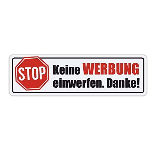 Keine Werbung einwerfen Stopschild 1x Weiß von Kiwistar