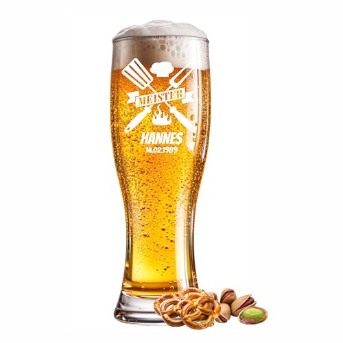 Weizenglas graviert Meister Koch 0,5l mit Wunschtext Name Jahr oder Spruch - Individuelles Bierglas für besondere Anlässe wie Geburtstag, Jubiläum, Vatertag oder Feier - Gravur frei wählbar Weizenglas graviert Meister Koch 0,5l mit Wunschtext Name Jahr oder Spruch - Individuelles Bierglas für besondere Anlässe wie Geburtstag, Jubiläum, Vatertag oder Feier - Gravur frei wählbar von Kiwistar