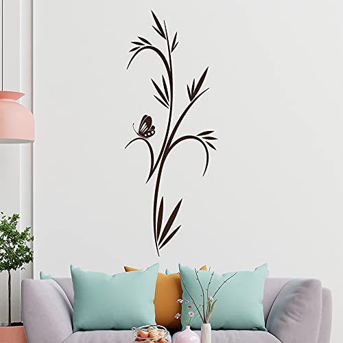 kleiner Schmetterling - Pflanze - Bambus Wandtattoo in 6 Größen - Wandaufkleber Wall Sticker - Dekoration, Küche, Wohnzimmer, Schlafzimmer, Badezimmer von Kiwistar