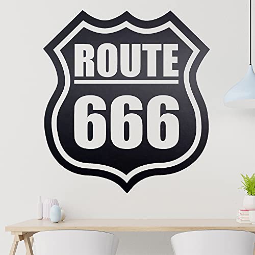 route 666 Wandtattoo in 6 Größen - Wandaufkleber Wall Sticker - Dekoration, Küche, Wohnzimmer, Schlafzimmer, Badezimmer von Kiwistar