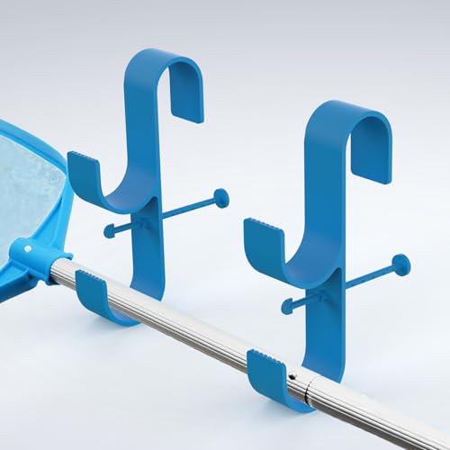 Kixilo Poolzubehör für oberirdische Pools, verstellbare Teleskop-Poolstangen-Haken, Pool-Blatt-Skimmer-Netzhalter von Kixilo