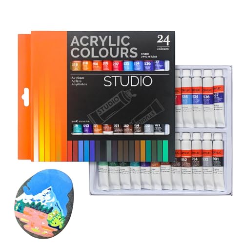 Kixolazr Acrylfarben - 24 Farben Leinwand Kunstfarben | Wasserdichte Kunstmaterialien Für Kinder Anfänger Stoff Keramik Steine Holz Einfache Anwendung Kixolazr Acrylfarben - 24 Farben Leinwand Kunstfarben | Wasserdichte Kunstmaterialien Für Kinder Anfänger Stoff Keramik Steine Holz Einfache Anwendung von Kixolazr