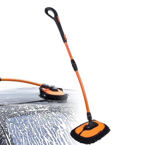 Kixolazr Autowaschmopp,Autopflege Reinigungsbürste - Verstellbarer Kratzfreier Teleskopstiel Staubwedel Für Auto Fahrzeug Schmutz Staub Waschen Pflege von Kixolazr