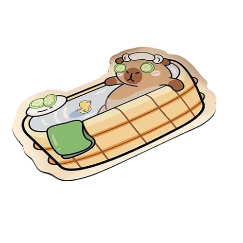 Kixolazr Duschmatten Für Badezimmer | Capybara Badezimmermatten - Kieselerde Teppich Schnelltrocknend Weich Duschzubehör Für Badezimmer Dusche WC von Kixolazr