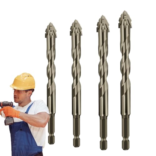 Kixolazr Gezahntes Bohrerset | Vier-Schneiden Exzenter Spiralbohrer Set - Harte Bohrspitzen für Beton Metall Holz Ziegel von Kixolazr