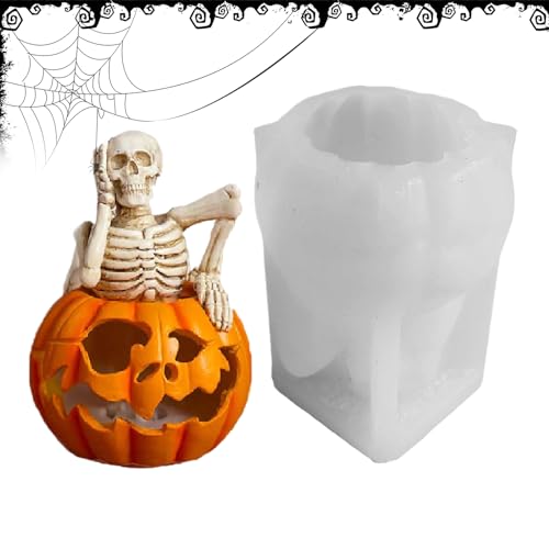 Kixolazr Halloween Silikonformen | Harz-Kerzenformen für Kürbis-Schädel,Gruselige DIY Form Für Seifenhersteller Tischdekoration Für Cupcakes Süßigkeiten Schokoladenkuchen von Kixolazr