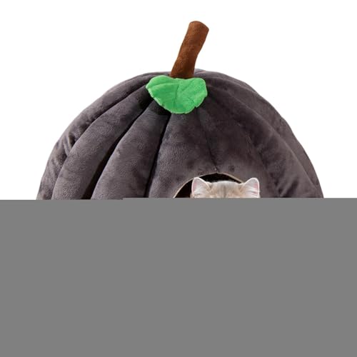 Kixolazr Katzennisthaus,Halloween-Katzenbett | Kürbisförmige Hausbetten für Haustierkätzchen - Geschlossenes thermisches Haustierhaus, Haustierschlafbett für Hauskatzen und kleine Hunde von Kixolazr