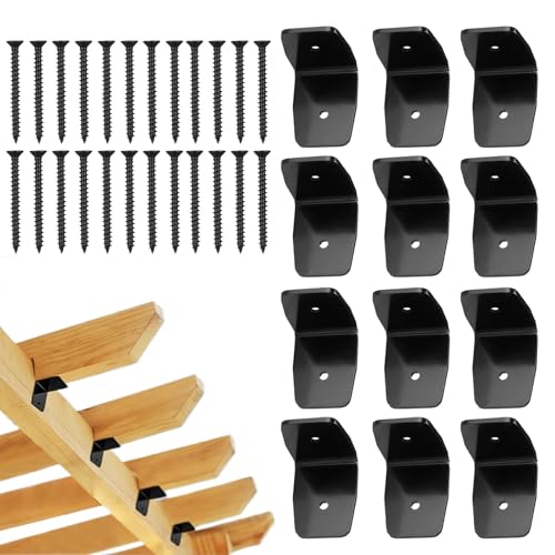 Kixolazr Schwarze Sparrenhalter,Verzinkte Dachklammer-Winkel 12 Stück | Für Pergola Carport Überdachung Geländer Balkon Befestigung Kixolazr Schwarze Sparrenhalter,Verzinkte Dachklammer-Winkel 12 Stück | Für Pergola Carport Überdachung Geländer Balkon Befestigung von Kixolazr
