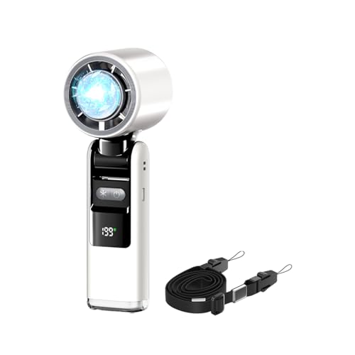 Kixolazr Tragbarer Handventilator Wiederaufladbar, Handventilator Mit Digitaldisplay, Kühlendes Gerät Mit Kühler Luft Für Camping Büro Zuhause Picknick Reisen Kixolazr Tragbarer Handventilator Wiederaufladbar, Handventilator Mit Digitaldisplay, Kühlendes Gerät Mit Kühler Luft Für Camping Büro Zuhause Picknick Reisen von Kixolazr