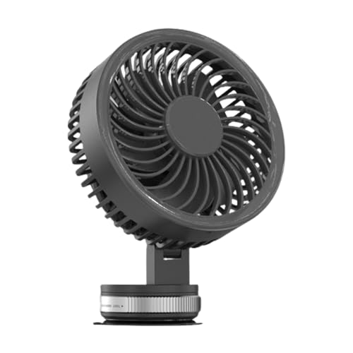 Kixolazr Wandmontierter Ventilator Für Innenräume - Kompakt Tragbar - Mit Saugnapf USB aufladbar 3000mAh Luftzirkulator Für Garage Werkstatt Zuhause Werkhalle von Kixolazr