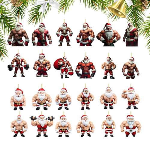 Kixolazr Weihnachts Advents Spielzeug 2025 | 24 Tage 2D Acryl Bodybuilder Santa Ornament Countdown Kalender für Kinder,Liebevolle Weihnachtsdekoration für Familien Jugendliche Söhne Frauen Freunde und Kixolazr Weihnachts Advents Spielzeug 2025 | 24 Tage 2D Acryl Bodybuilder Santa Ornament Countdown Kalender für Kinder,Liebevolle Weihnachtsdekoration für Familien Jugendliche Söhne Frauen Freunde und von Kixolazr