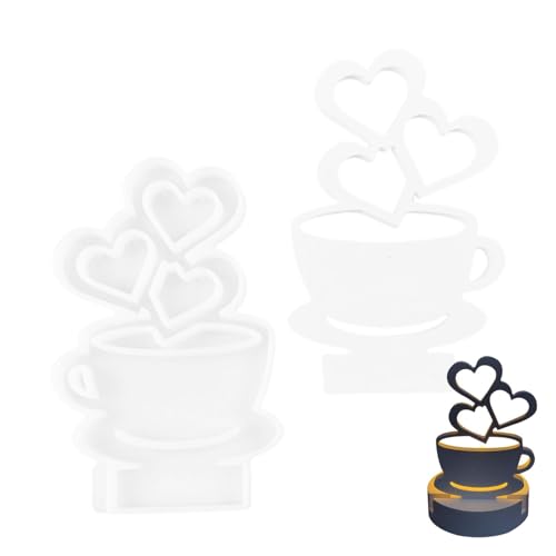 Silikon-Kerzenhalter-Form, Teelicht-Kerzenhalter-Silikonform - Teetasse Gipsform | Herz-Kerzenhalterform, Gipsform, Gießform aus Kunstharz für Heimdekoration von Kixolazr