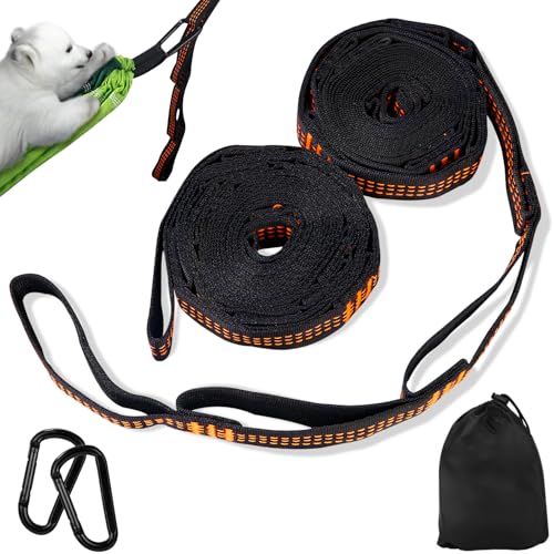 2er Pack Hängematte Befestigung, 3 m x 2,5 cm Hängematten Aufhängung, mit 10 Schlaufen, Hängematten Befestigung mit 2 Hakenkarabinern + Aufbewahrungstasche, Schaukel Befestigung für Camping max 300 kg von Kixolo