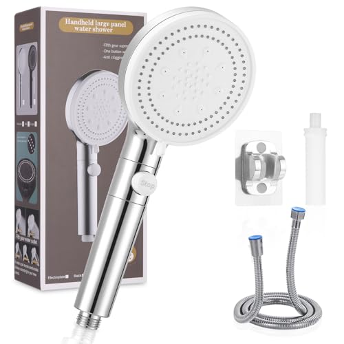 Duschkopf mit Schlauch 1.5M, 6 Strahlarten, Duschkopf mit Filter, Shower Head Wassersparend, Sparduschkopf mit Stopp-Funktion, Handbrause mit Halterung- Silber Duschbrause für Bad & Dusche (Silber) Duschkopf mit Schlauch 1.5M, 6 Strahlarten, Duschkopf mit Filter, Shower Head Wassersparend, Sparduschkopf mit Stopp-Funktion, Handbrause mit Halterung- Silber Duschbrause für Bad & Dusche (Silber) von Kixolo