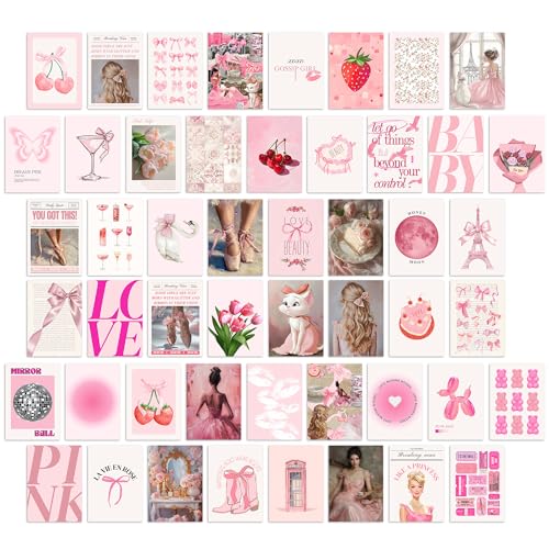 Kizbok Rosafarbene Kokette Raumdekoration, ästhetisch, trendige Kokette-Wanddekoration, niedliche Kokett-Poster für ästhetische Zimmer, Kokett-Wandcollage-Set, 10,2 x 15,2 cm, für rosa Raumdekoration, Kizbok Rosafarbene Kokette Raumdekoration, ästhetisch, trendige Kokette-Wanddekoration, niedliche Kokett-Poster für ästhetische Zimmer, Kokett-Wandcollage-Set, 10,2 x 15,2 cm, für rosa Raumdekoration, von Kizbok