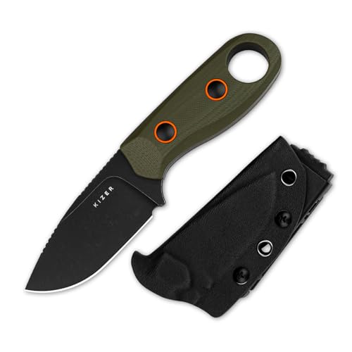 Kizer Beaver Outdoor Messer mit Scheide, 2,75" D2 Feststehende Klinge EDC Camping mit Olivgrünem G10 Griff, Kleine Bushcraft Survival Messer, Outdoor Jagdmesser für Männer Frauen, 1078A1 Kizer Beaver Outdoor Messer mit Scheide, 2,75" D2 Feststehende Klinge EDC Camping mit Olivgrünem G10 Griff, Kleine Bushcraft Survival Messer, Outdoor Jagdmesser für Männer Frauen, 1078A1 von Kizer