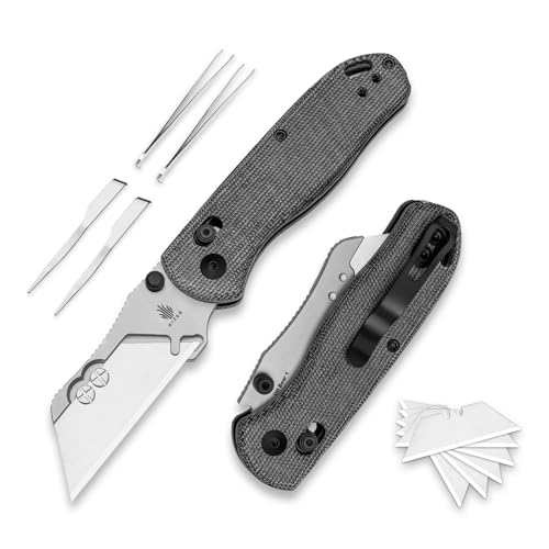 Kizer Drop Bear (Doppelschraubenversion) Klappmesser, Klappmesser mit Kupplungssperre EDC-Taschenmesser mit 10 Rasierklingen, Taschenmesser mit Taschenclip für Männer und Frauen V3619JA3 von Kizer