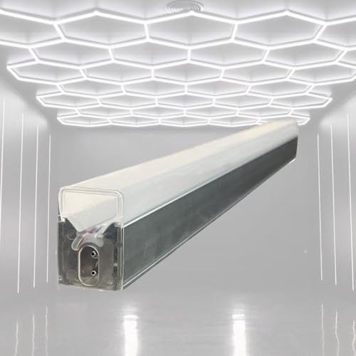 Kizirl Sechseckige LED-Garagenleuchte im DIY-Design:120 cm und 44 cm und 5 Verbindungszubehörteile zur Kombination der perfektesten sechseckigen Garagenleuchte (44cm-LED) von Kizirl