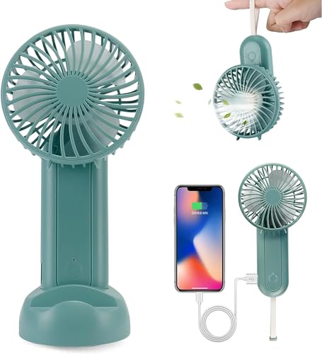 Kizozo USB Handventilator, USB Ventilator mit Powerbank 5000mAh, wiederaufladbar Ventilator klein, mini Ventilator 4 Stufen Wind, 4-16 Stunden Kühlzeit, leise Ventilator für Büro, Reise, Outdoor von Kizozo