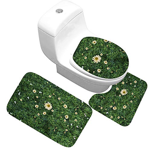 Kjhds Eine Vielzahl von grünen natürlichen Toilette Toilette dreiteiligen Teppich Teppich saugfähige Toilettenmatten. Volles Grün von Kjhds