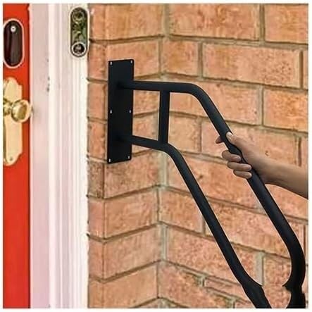 KjoiDWz Handläufe Treppenhandlauf, 1 bis 3 Stufen Treppen Wandmontierter Metallhandlauf for ältere Menschen, Kinder, Behinderte, Schwangere(Black) von KjoiDWz