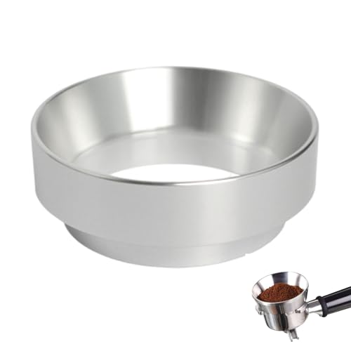 58mm Kaffee Dosierring, Magnetischer Siebträger Dosierbecher, Espresso Zubehör Aluminiumlegierung Dosiertrichter, Coffe Dosing Funnel, Espresso Siebträger Trichter für die Kaffeezubereitung, Silbrig von KkvoGmle