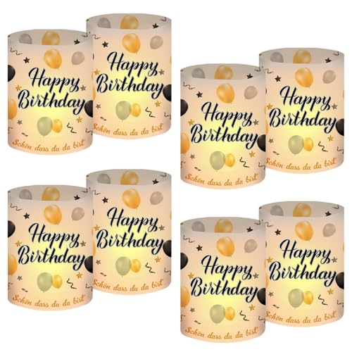8 Stück Windlicht Tischdeko Geburtstag, Geeignet für Teelichter oder Kerzen, Universaltyp Happy Birthday Windlicht Tischdeko, Geburtstagsdeko für Mädchen Jungen Partys und Abendessen 8 Stück Windlicht Tischdeko Geburtstag, Geeignet für Teelichter oder Kerzen, Universaltyp Happy Birthday Windlicht Tischdeko, Geburtstagsdeko für Mädchen Jungen Partys und Abendessen von KkvoGmle