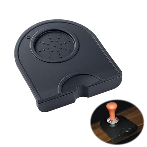 Kaffee Silikon Tampermatte, Schwarz Kaffee Matte mit Tischkantenschutz, Kaffee Tamper mit Kantenschutz Tamping Matte, Espresso Tamping Corner, Coffee Tamper für Barista Ideales Siebträger Zubehör von KkvoGmle