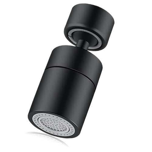 Küchenarmatur Sprühkopf, 360° Schwenkauslauf mit 2 Funktionsmodi, Ersatz Universal Wasserhahn Belüfter Sprüher, Wasserhahn Verlängerung Sprüher, Küchenspüle Wasserhahn Wasserhahn Aufsatz (Schwarz) Küchenarmatur Sprühkopf, 360° Schwenkauslauf mit 2 Funktionsmodi, Ersatz Universal Wasserhahn Belüfter Sprüher, Wasserhahn Verlängerung Sprüher, Küchenspüle Wasserhahn Wasserhahn Aufsatz (Schwarz) von KkvoGmle