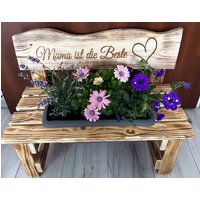 Blumenbank Für Mama Zum Geburtstag, Muttertag Oder Weihnachten Wetterfest Mit Blumenkasten, Ist Die Beste | Herz Balkon Terrasse Garten von KlaSaKreativ