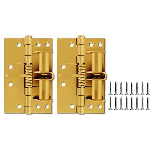 2 praktische 10,2 cm ausrichtbare Federscharniere für automatisches Schließen der Tür mit 90-Grad-Positionierung in elegantem Finish Haustürbeschläge von Klaisy