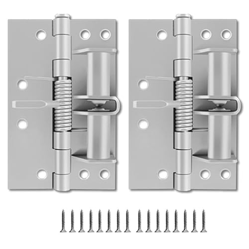 2 praktische 10,2 cm ausrichtbare Federscharniere für automatisches Schließen der Tür mit 90-Grad-Positionierung in elegantem Finish Haustürbeschläge von Klaisy