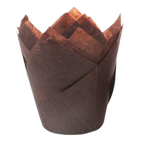 50 Stück Tulpen Cupcake Förmchen Muffins Förmchen Öldicht Cupcake Liner für Ofen und Mikrowelle Tulpen Muffinförmchen von Klaisy