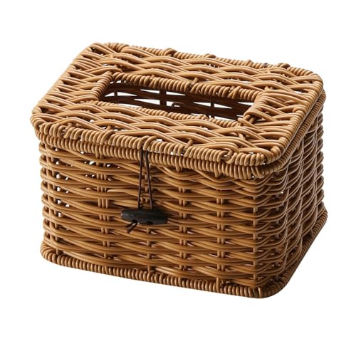 Gewebte Nachahmung Rattan Rechteckige Gewebebox Easy Installieren Sie Wohnzimmer Gewebehalter Dekorative Papierhandtuch von Klaisy